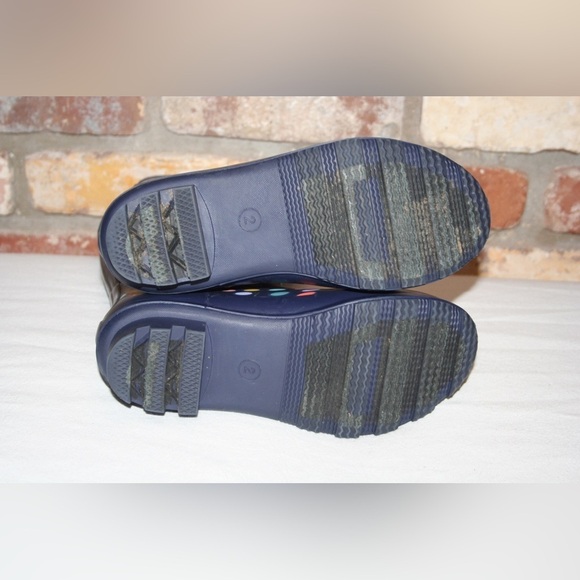 Cat and Jack Blue Rain Boots Multicolor Polka Dots, girls Size: 2 Youth - Picture 5 of 7